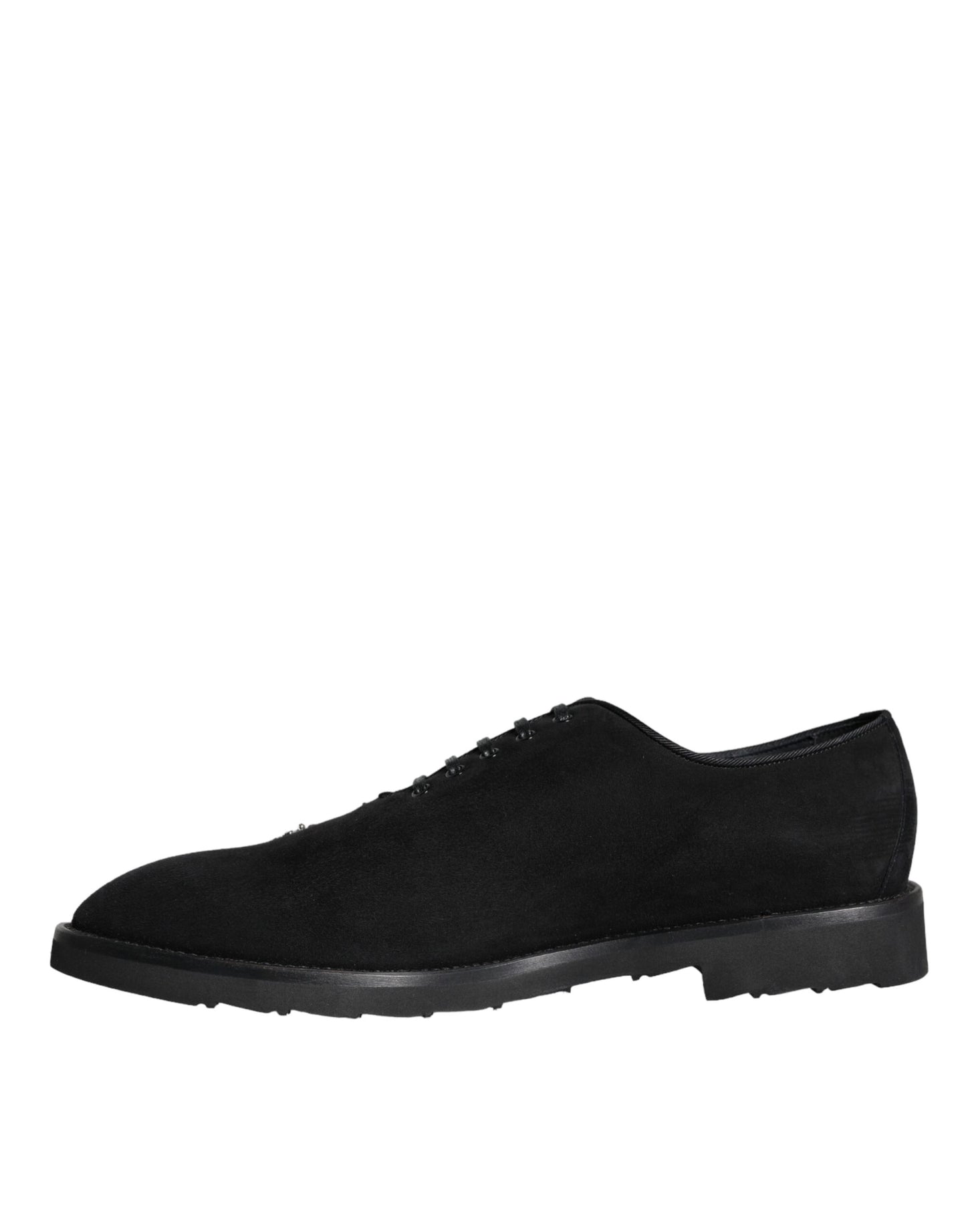 Dolce &amp; Gabbana Black Suede Sicilia Lace-Up Formal Shoes