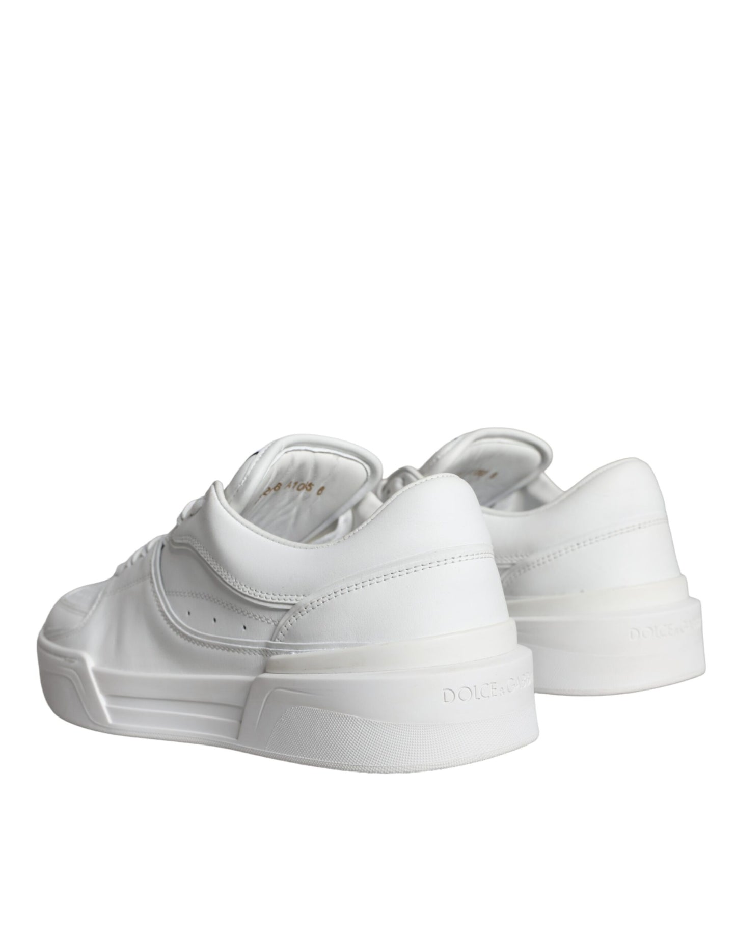 Dolce &amp; Gabbana White Miami Leather Low Top Sneakers Shoes