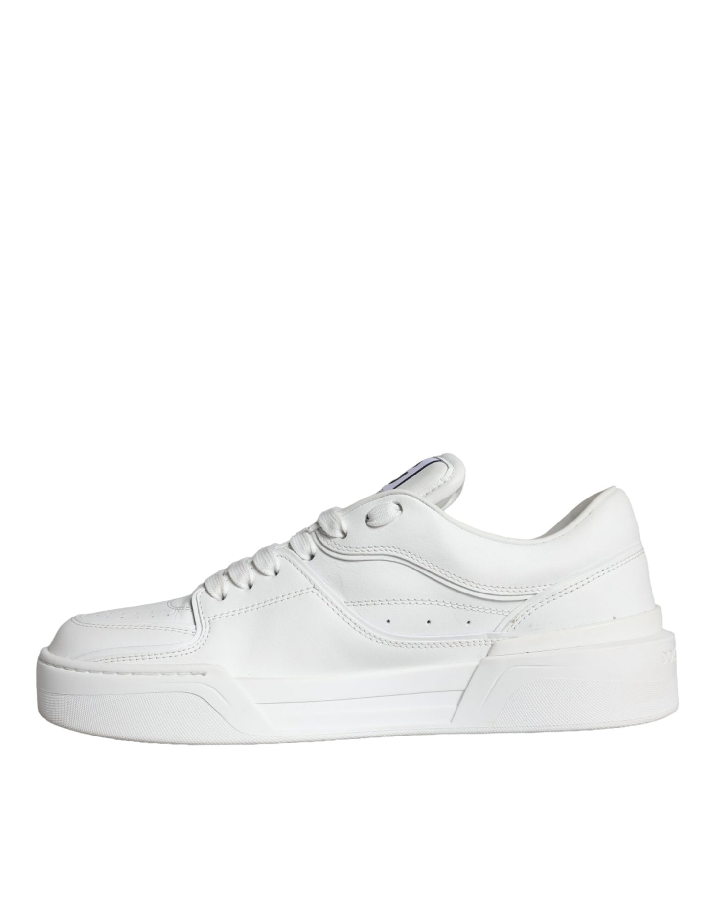 Dolce &amp; Gabbana White Miami Leather Low Top Sneakers Shoes