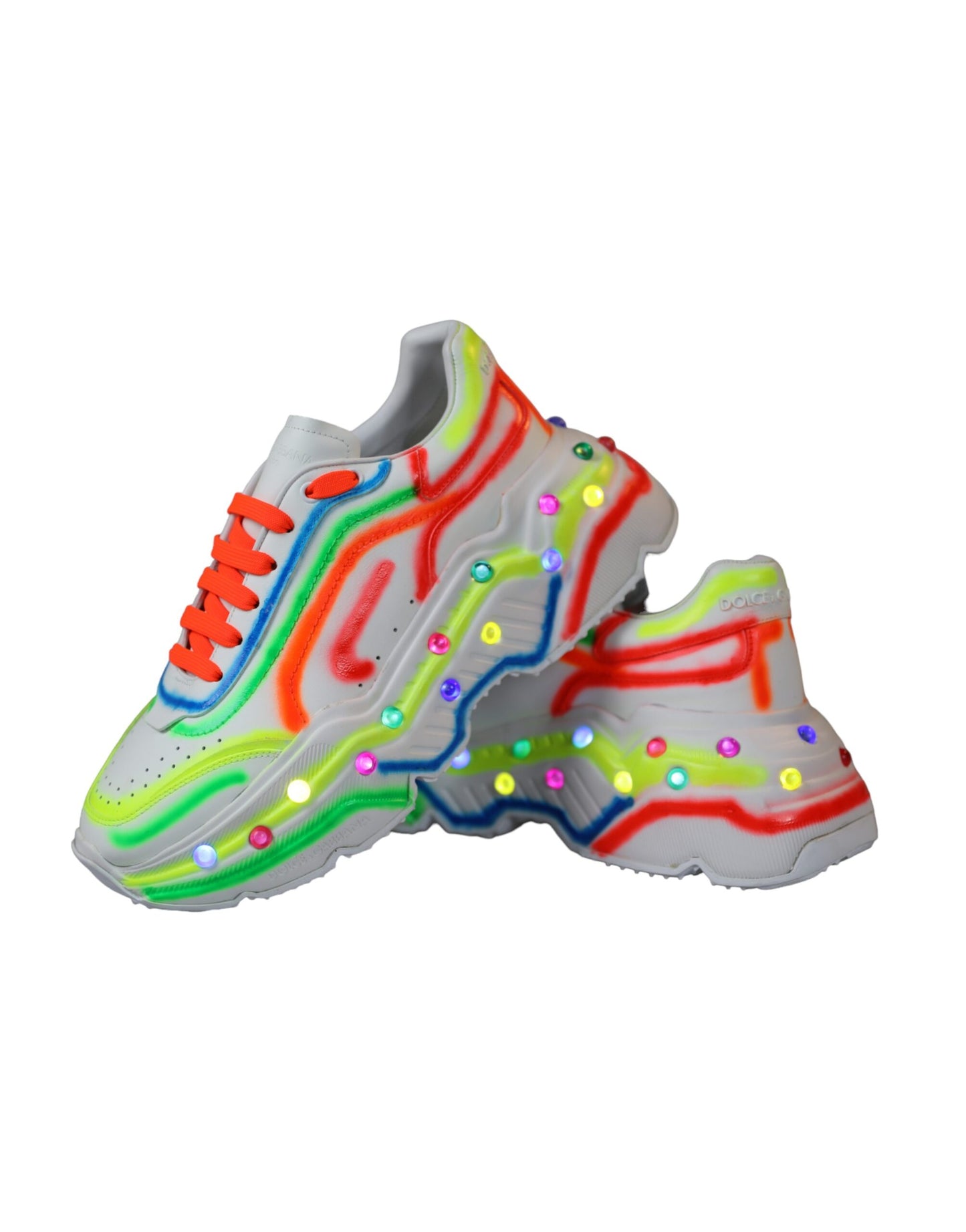 Dolce &amp; Gabbana Multicolor Daymaster LED illuminated sneaker shoes