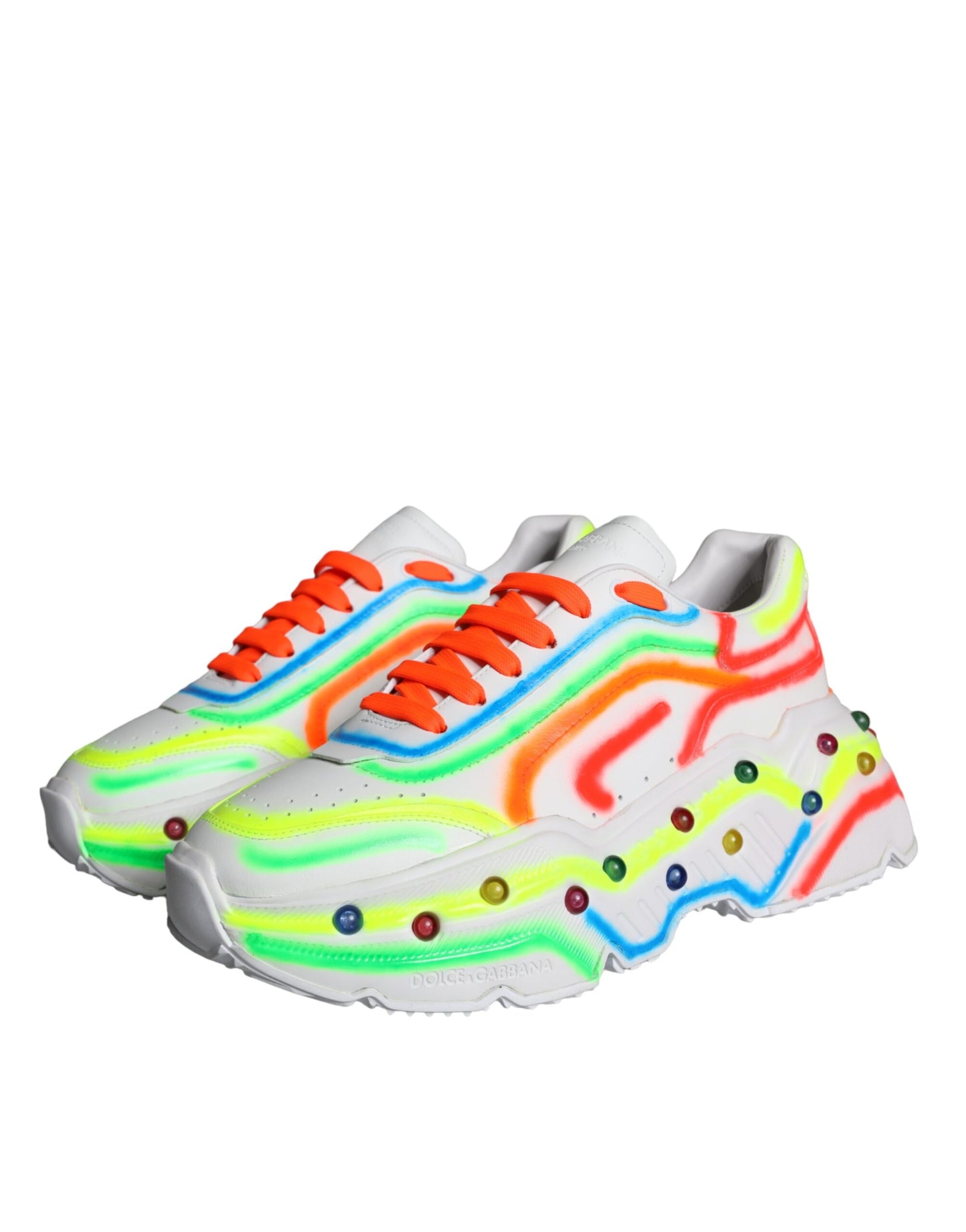 Dolce &amp; Gabbana Multicolor Daymaster LED illuminated sneaker shoes