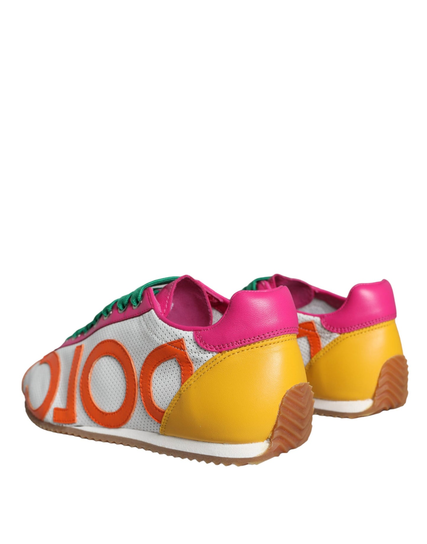 Dolce &amp; Gabbana Multicolor Leather Logo Casual Sneakers Shoes