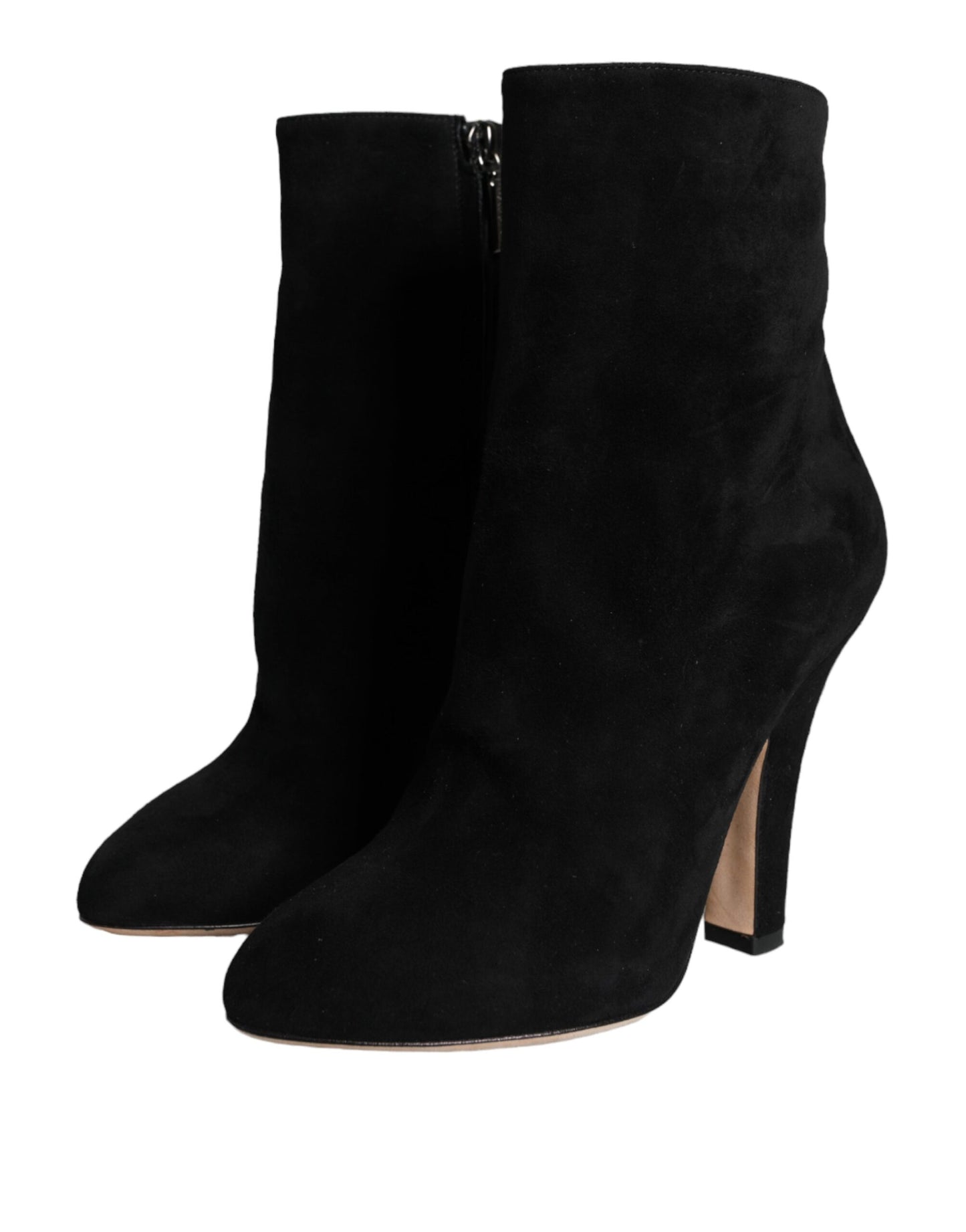 Dolce &amp; Gabbana Black Suede Mid Calf Boots Shoes