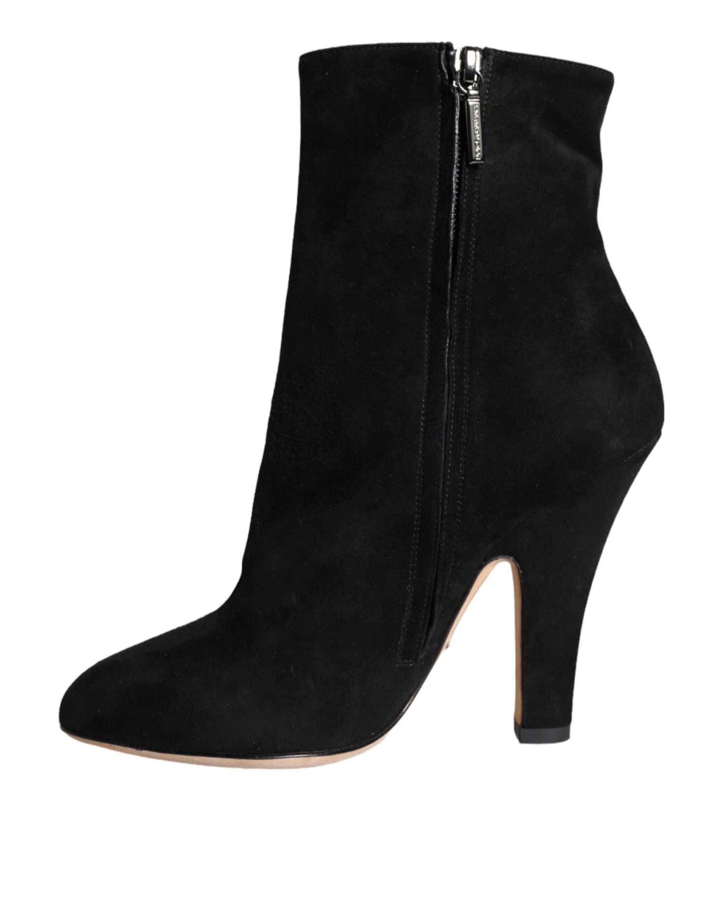 Dolce &amp; Gabbana Black Suede Mid Calf Boots Shoes