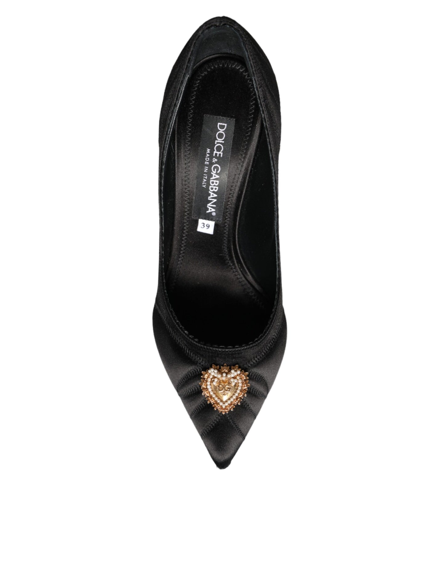 Dolce &amp; Gabbana Black Heart DEVOTION Heels Pumps Shoes