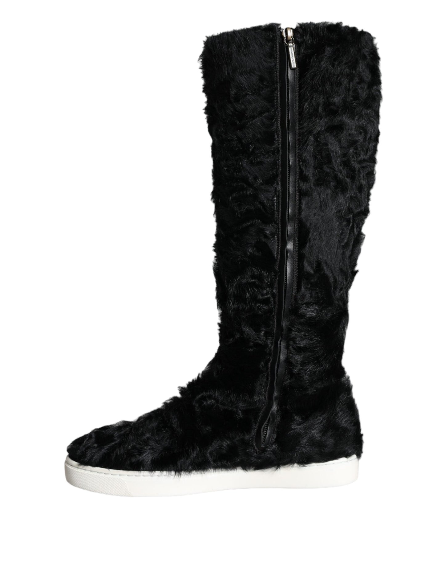 Dolce &amp; Gabbana Black Xiangao Lambskin Leather Boots Shoes