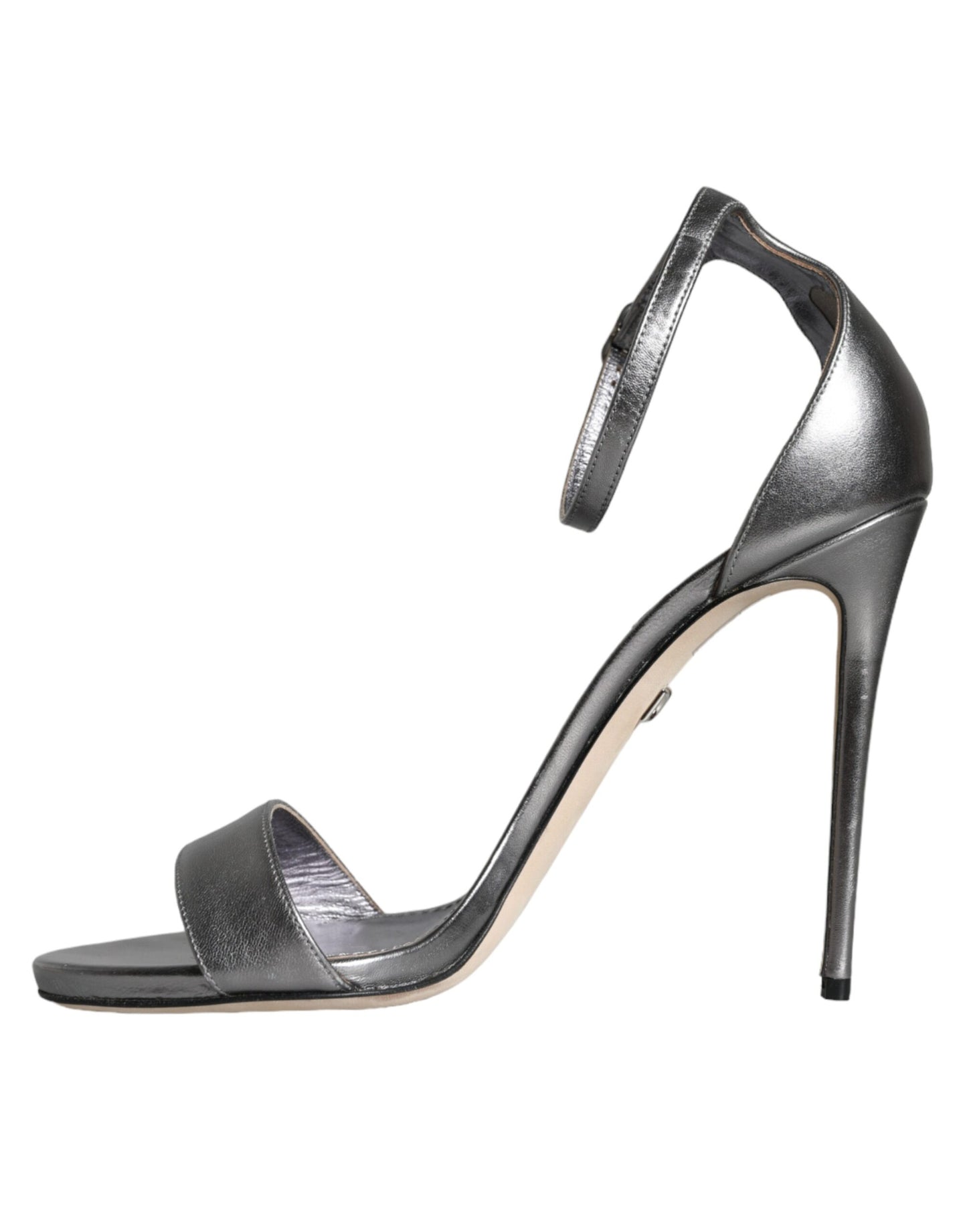 Dolce &amp; Gabbana Silver KEIRA Heels Strappy Sandals Shoes