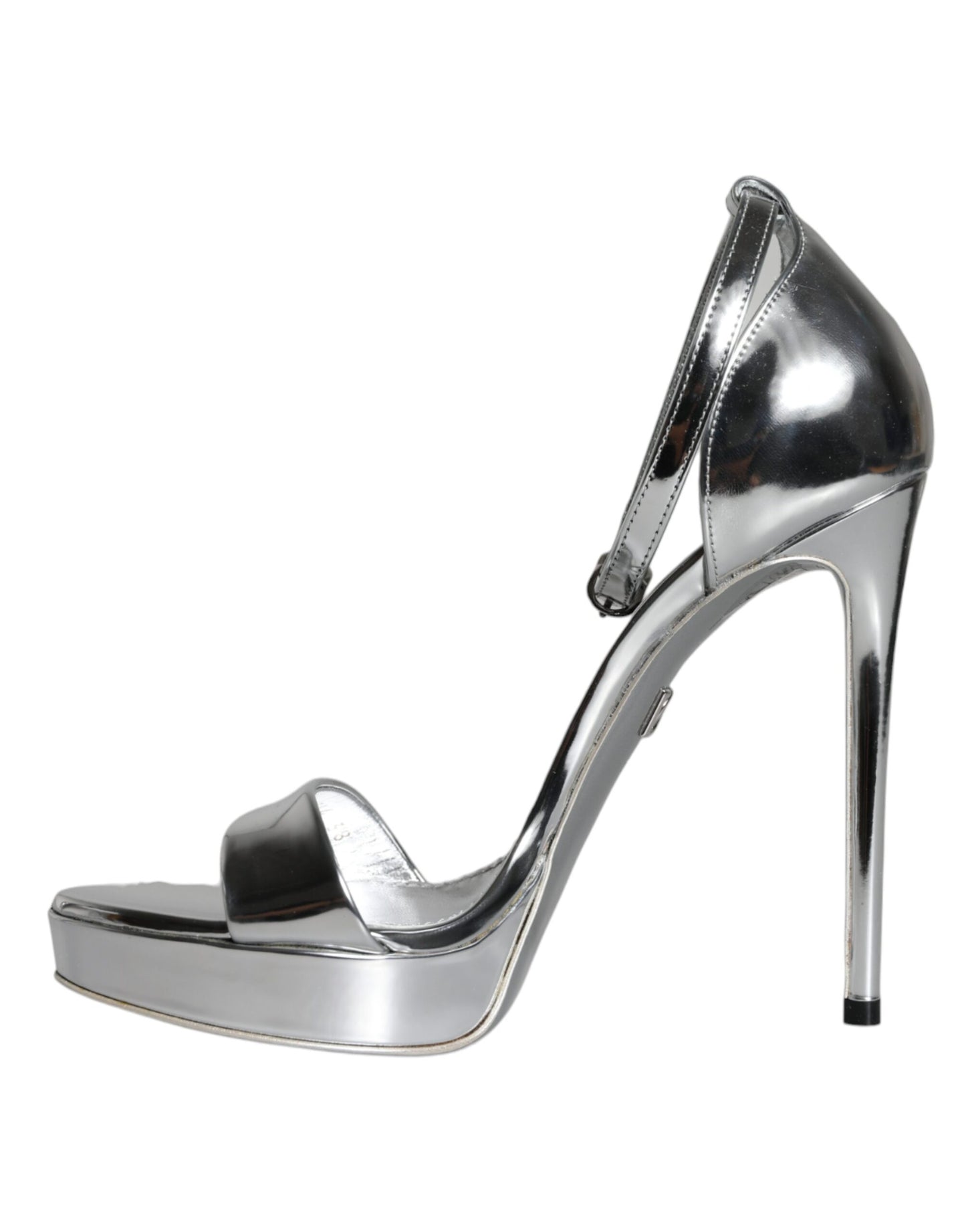 Dolce &amp; Gabbana Silver KEIRA Heels Strappy Sandals Shoes