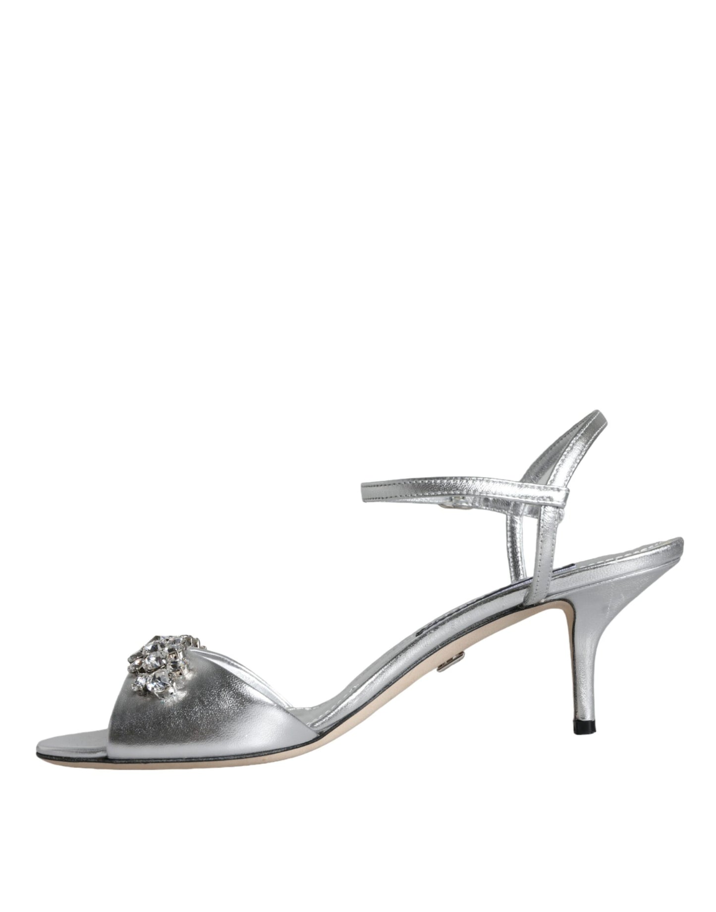 Dolce &amp; Gabbana Silver Crystal AnkleStrap Keira Sandals Shoes