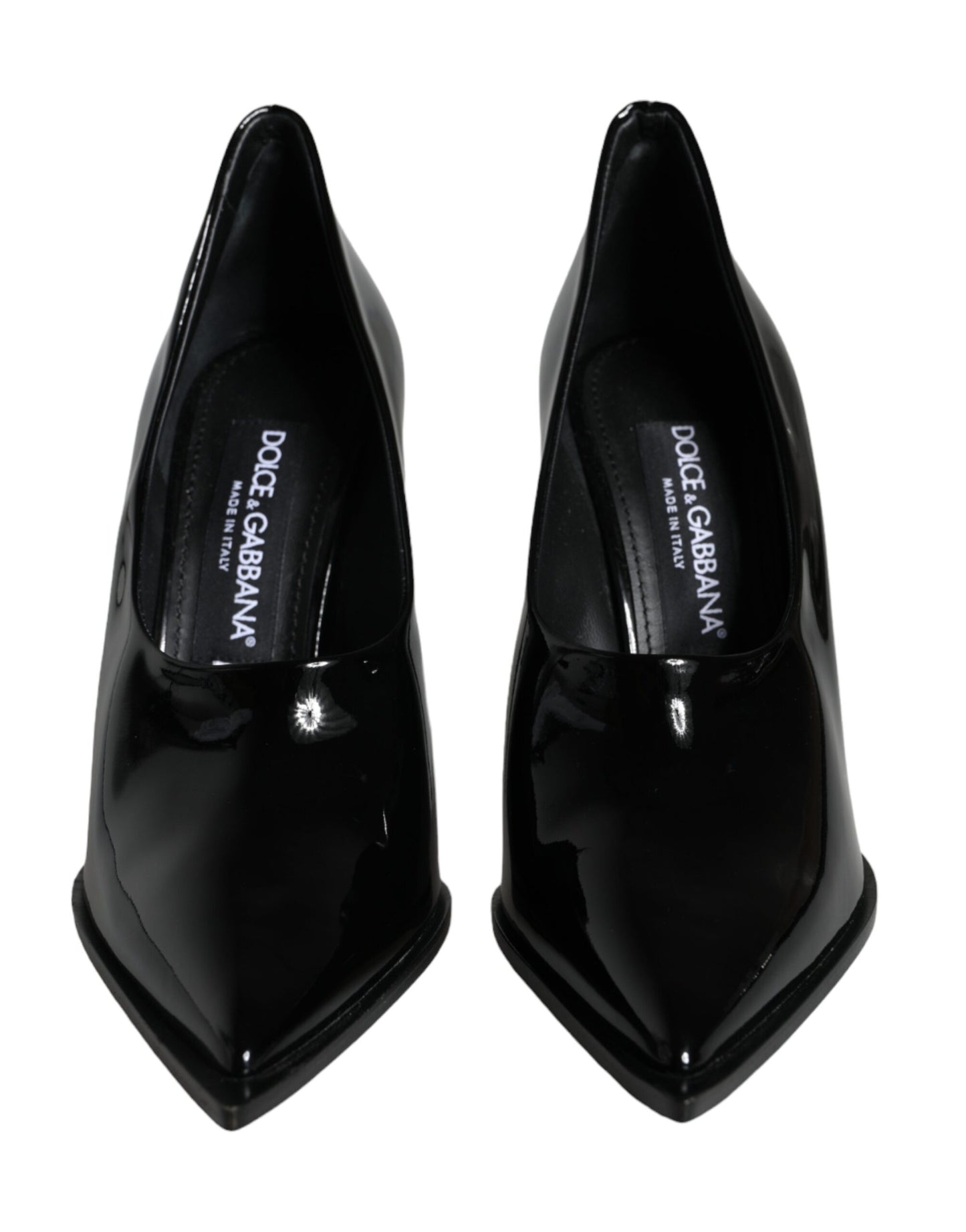 Dolce &amp; Gabbana Black Patent Leather High Heels Pumps Shoes