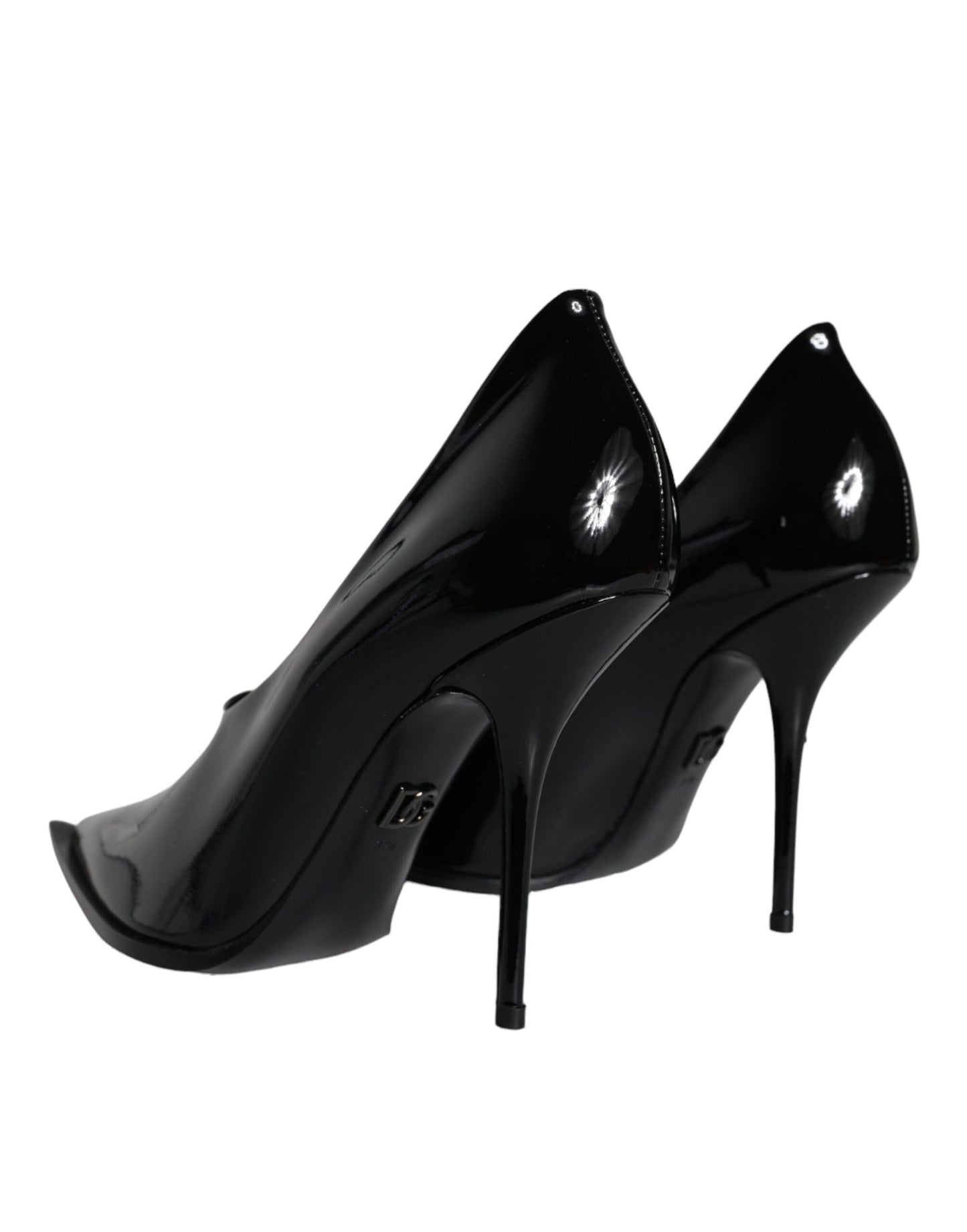 Dolce &amp; Gabbana Black Patent Leather High Heels Pumps Shoes