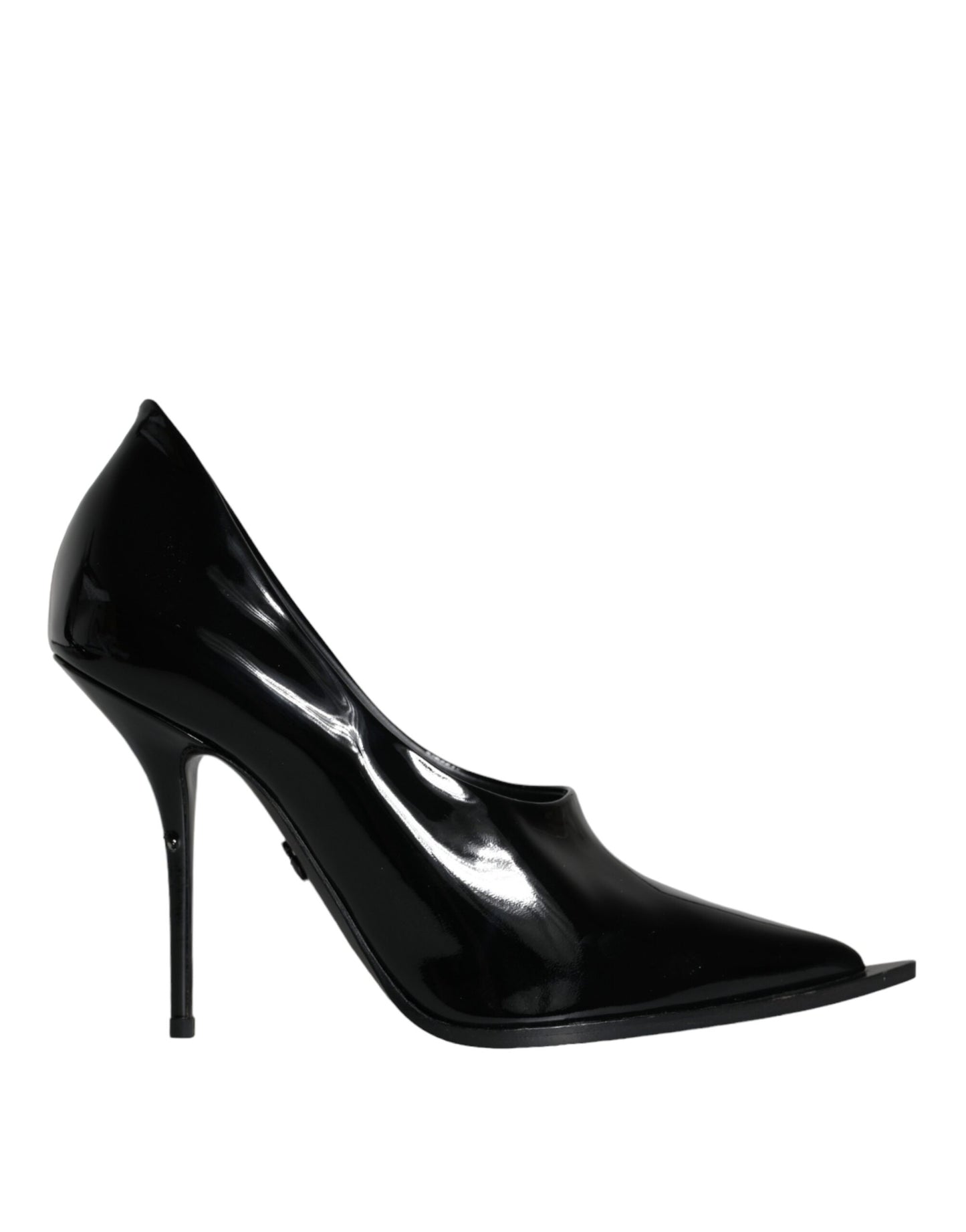 Dolce &amp; Gabbana Black Patent Leather High Heels Pumps Shoes