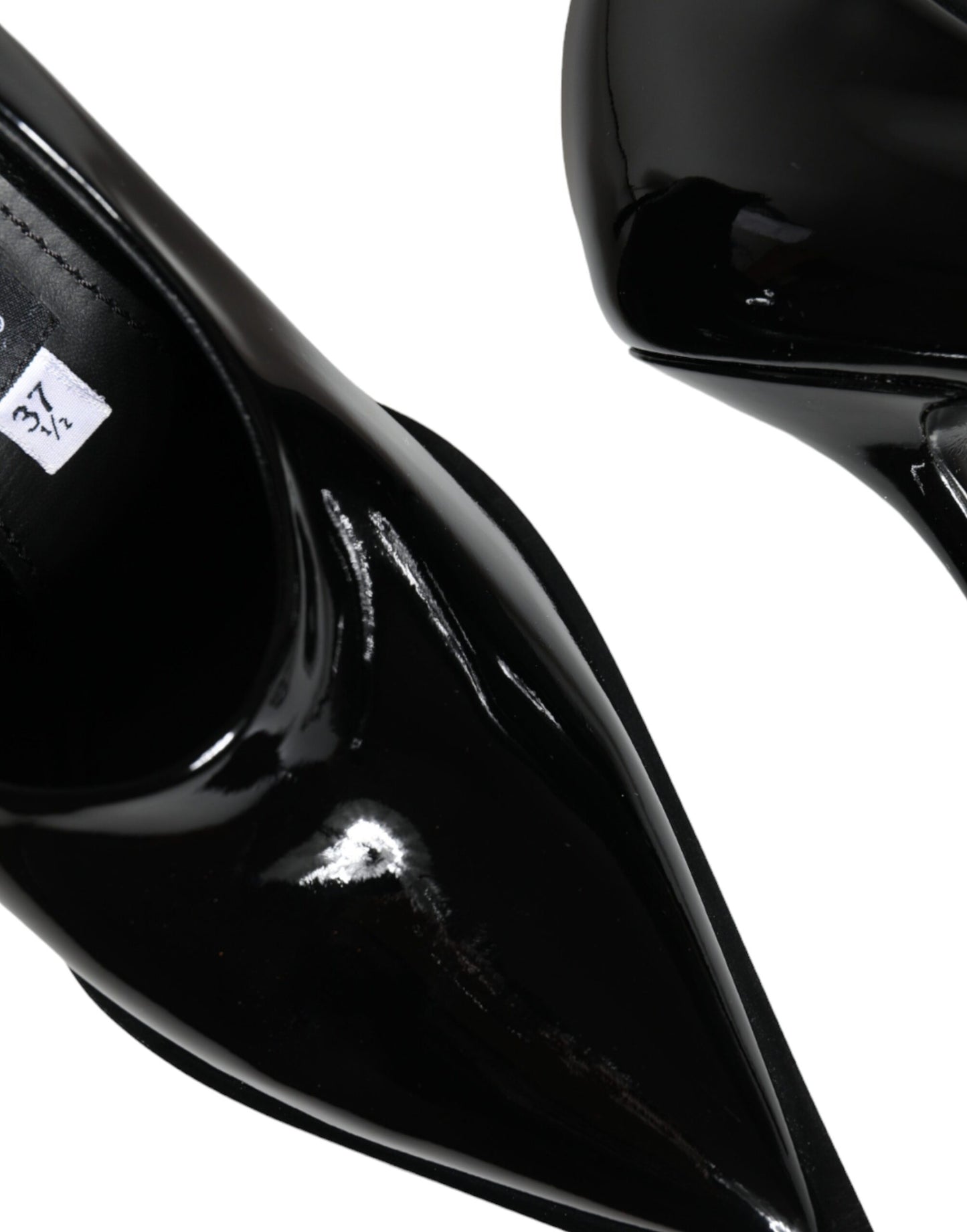 Dolce &amp; Gabbana Black Patent Leather High Heels Pumps Shoes