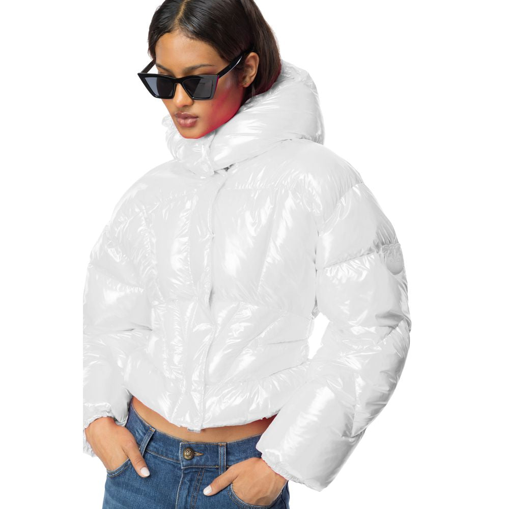 PINKO White Nylon Jackets &amp; Coats