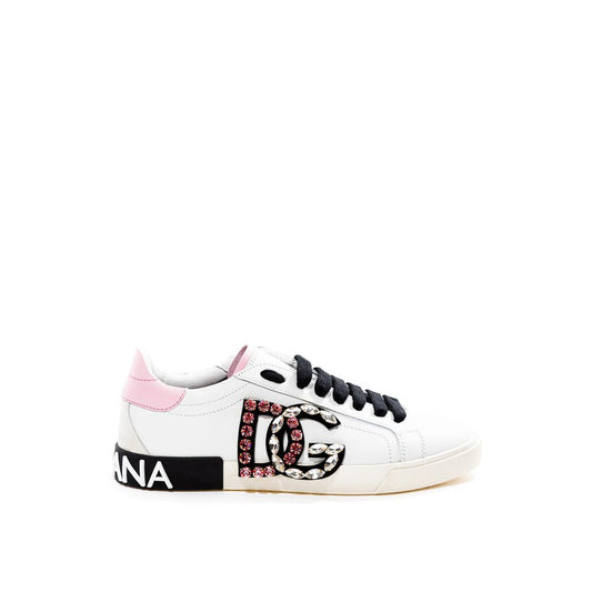 Dolce &amp; Gabbana White Leather Sneakers