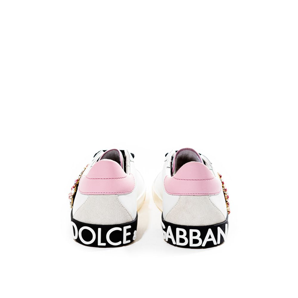 Dolce &amp; Gabbana White Leather Sneakers