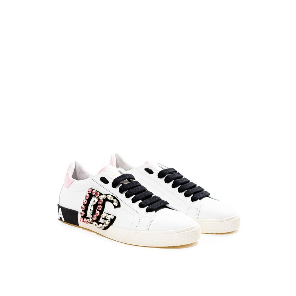 Dolce &amp; Gabbana White Leather Sneakers