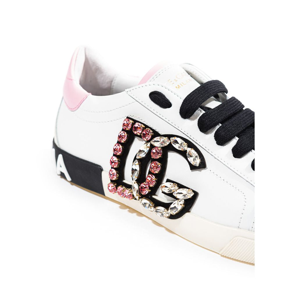 Dolce &amp; Gabbana White Leather Sneakers