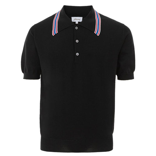 Brioni polo shirt in black wool