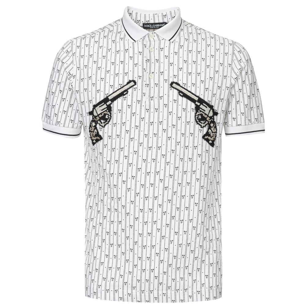 Dolce &amp; Gabbana White Cotton Polo Shirt