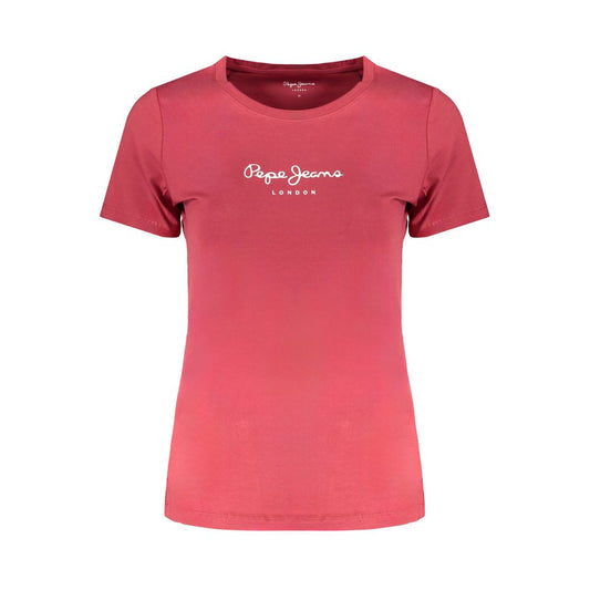 Pepe Jeans Red Cotton Tops &amp; T-Shirt