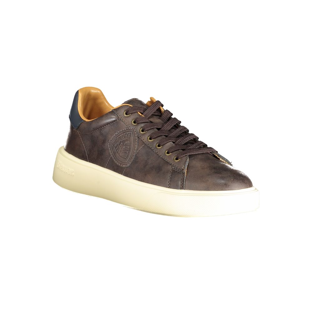 Blue Brown Polyester Sneaker