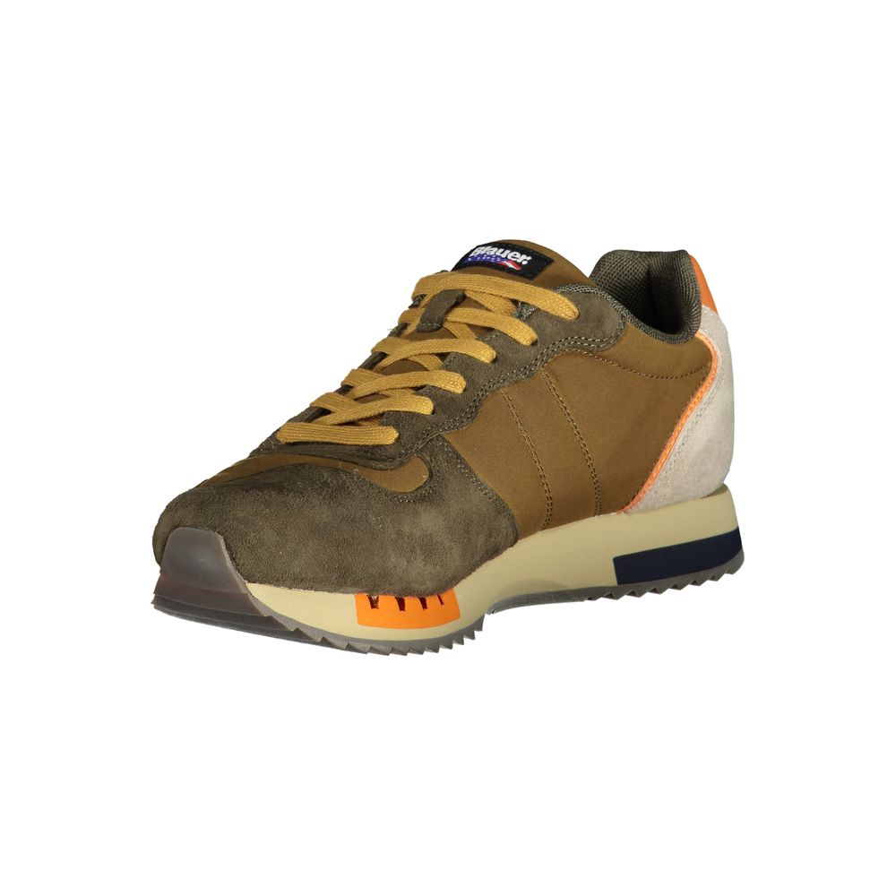 Blue Brown Polyester Sneaker