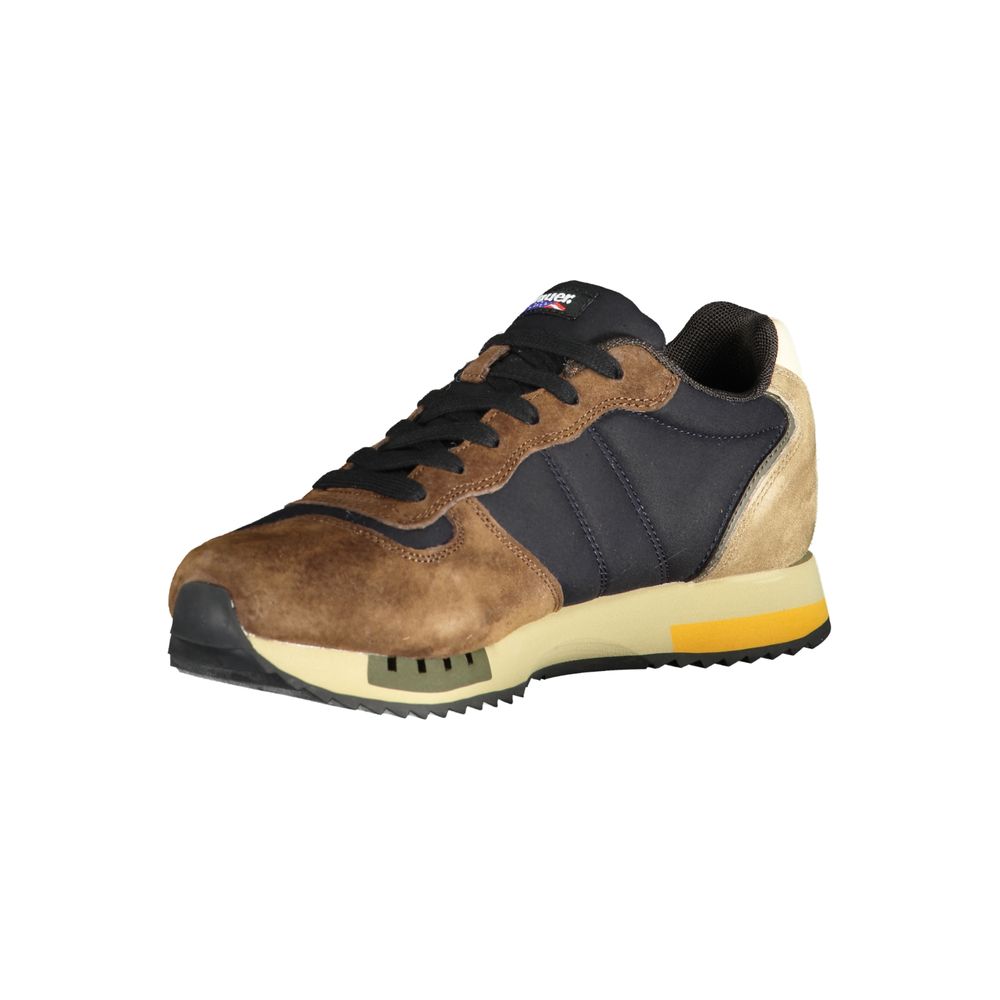 Blue Brown Polyester Sneaker