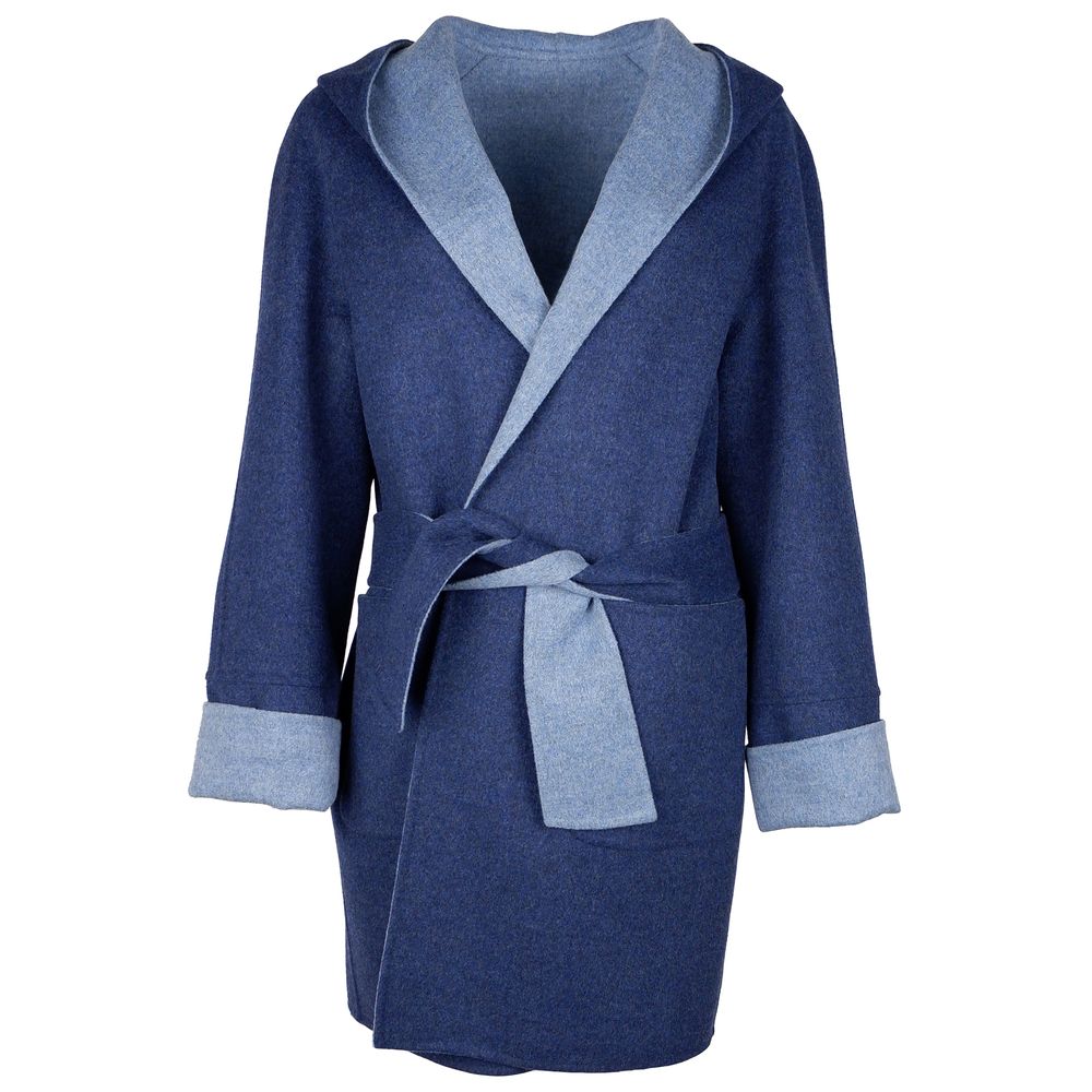 Made in Italy Blue Wool Virgin Jackets &amp; Coats