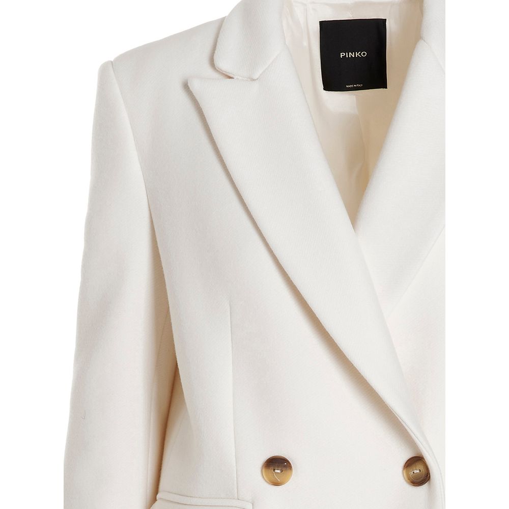 PINKO White Wool Jackets &amp; Coats