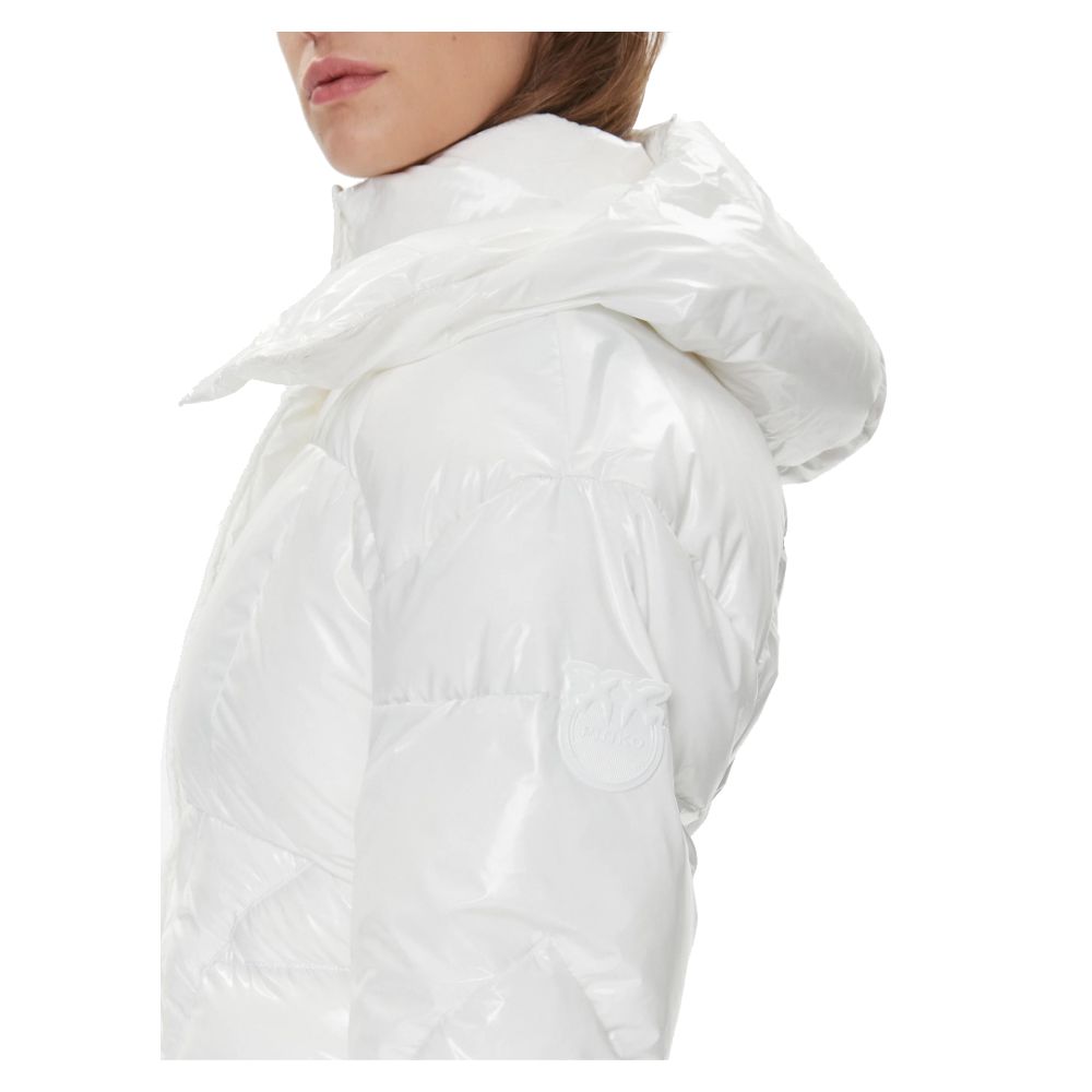 PINKO White Nylon Jackets &amp; Coats