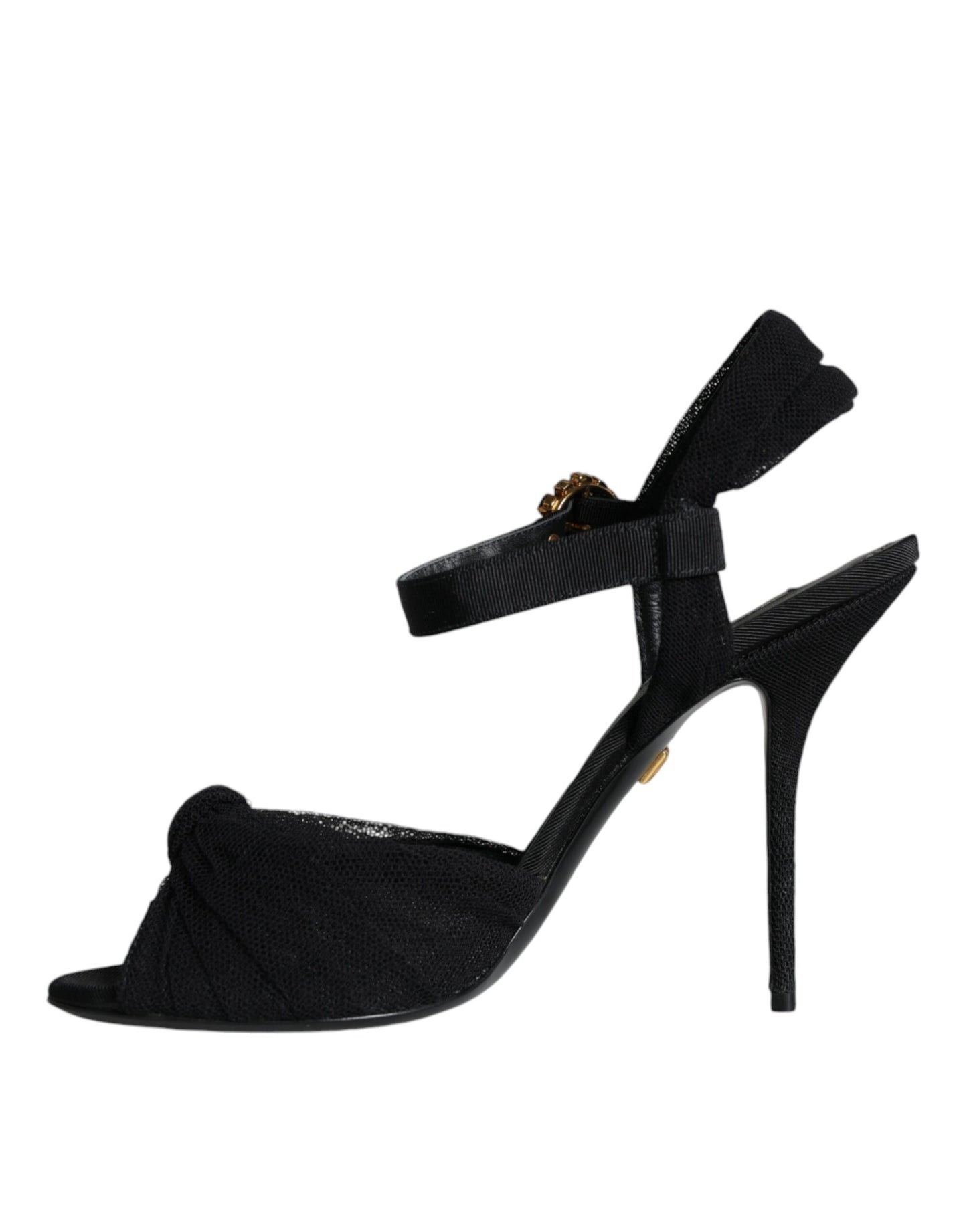 Dolce &amp; Gabbana Black KEIRA Heels Ankle Strap Sandals Shoes