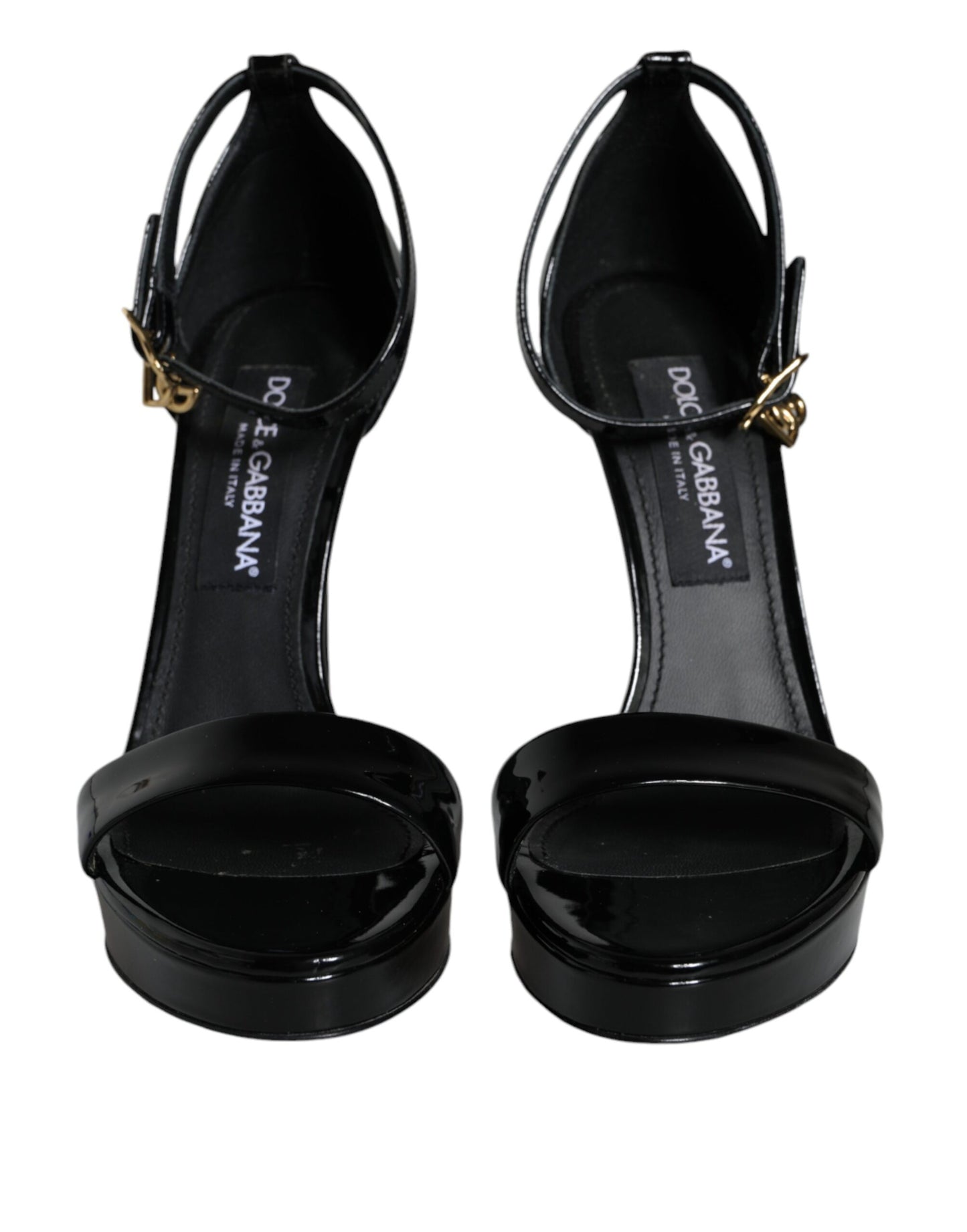 Dolce &amp; Gabbana Black KEIRA Heels Ankle Strap Sandals Shoes