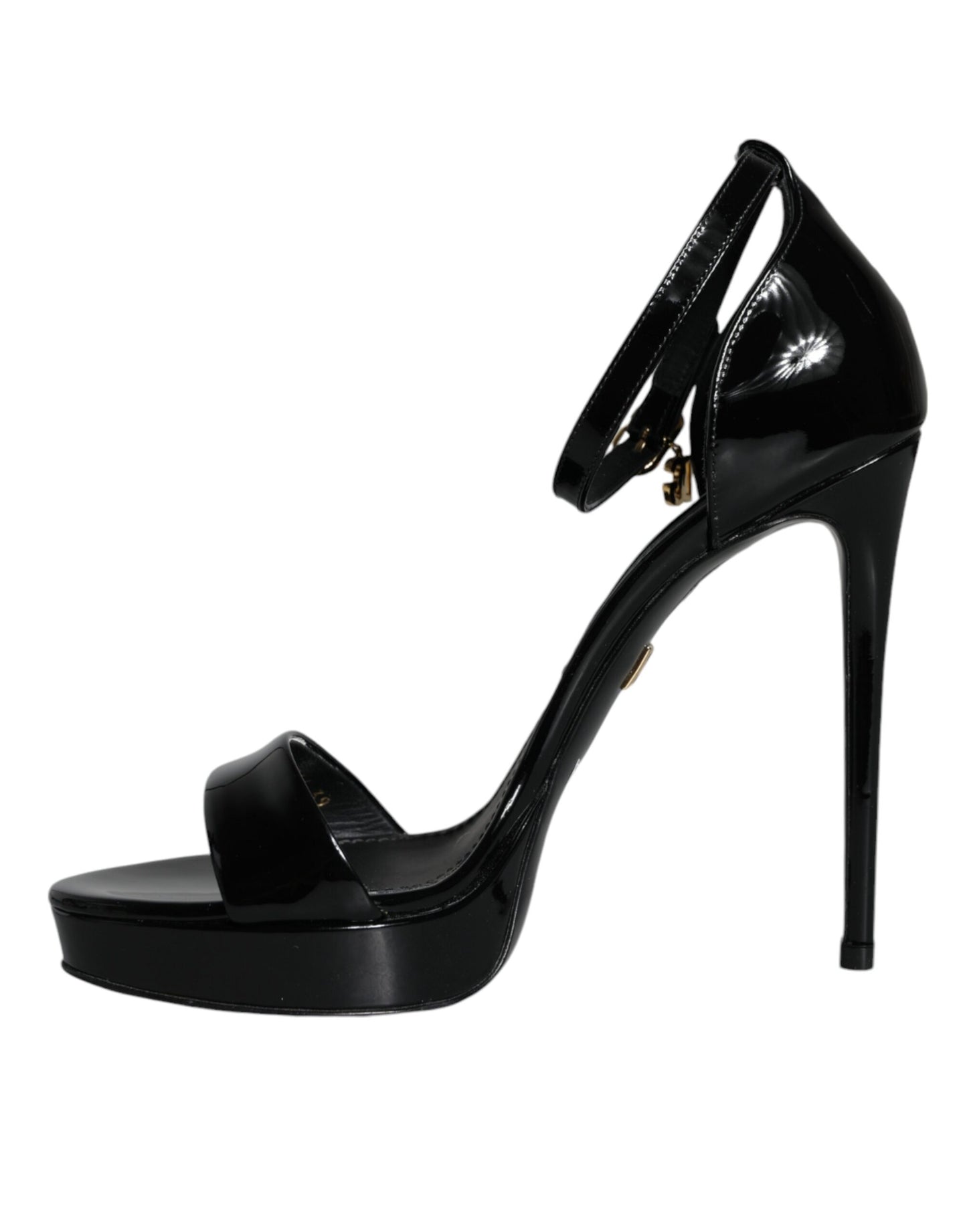 Dolce &amp; Gabbana Black KEIRA Heels Ankle Strap Sandals Shoes