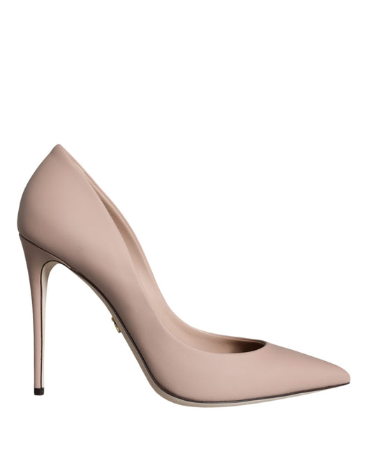 Dolce &amp; Gabbana Beige Leather Stiletto Heels Pumps Shoes