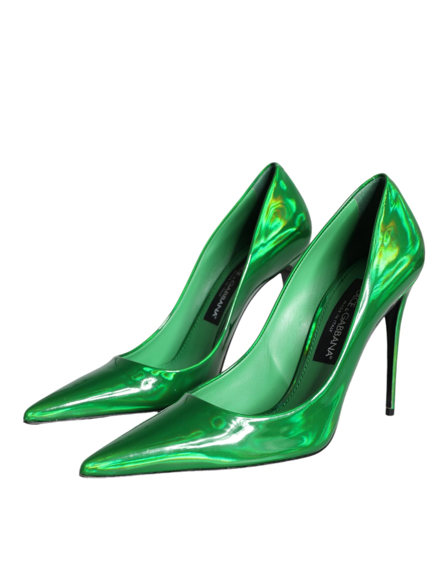 Dolce &amp; Gabbana Green Patent Leather High Heels Pumps Shoes