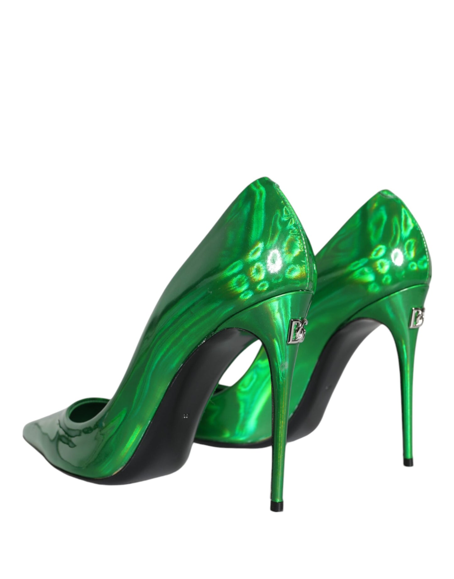 Dolce &amp; Gabbana Green Patent Leather High Heels Pumps Shoes