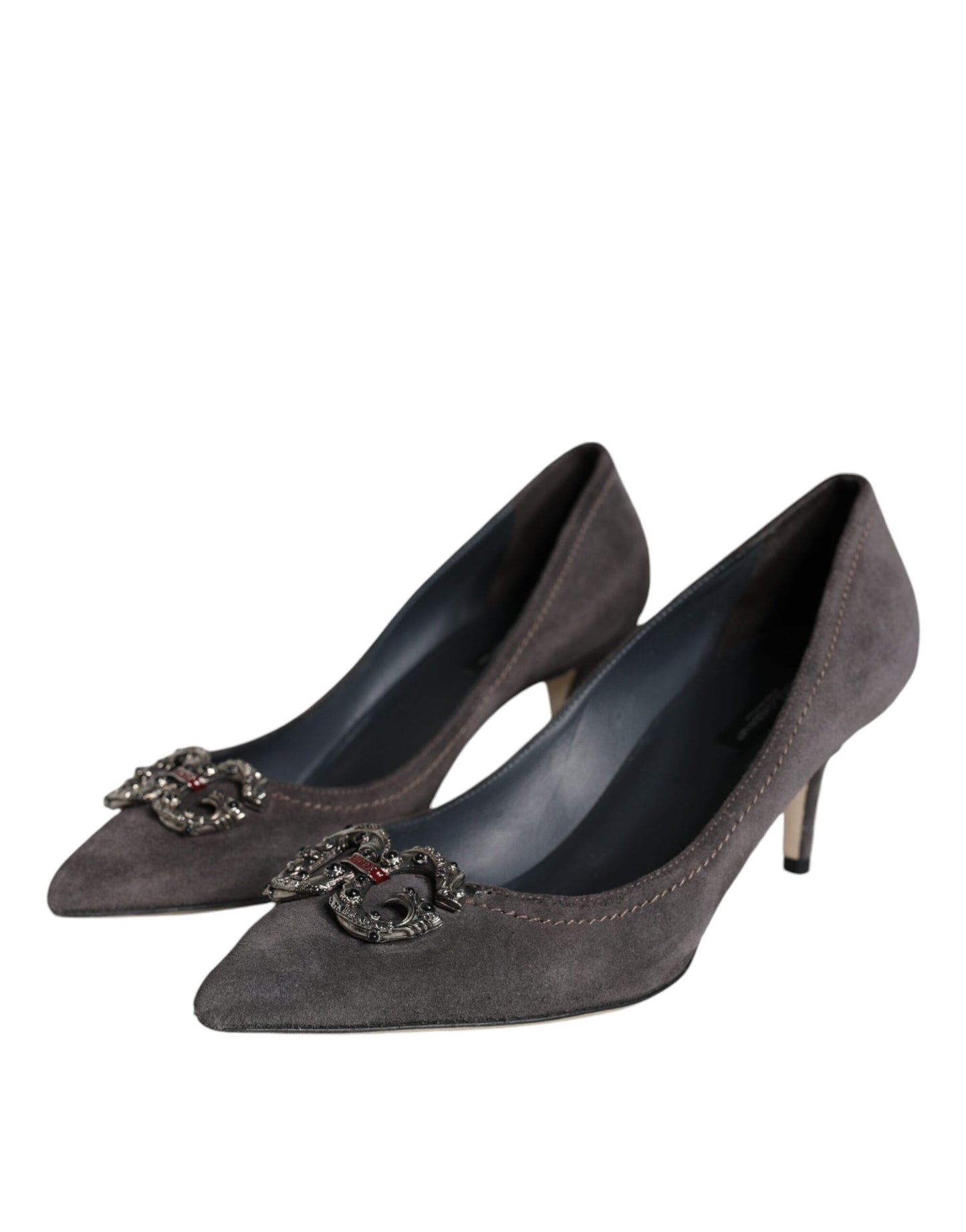 Dolce &amp; Gabbana Gray Amore Suede Bellucci Heels Pumps Shoes