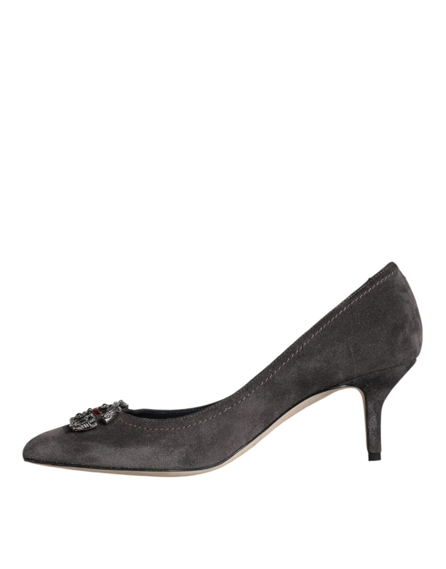 Dolce &amp; Gabbana Gray Amore Suede Bellucci Heels Pumps Shoes