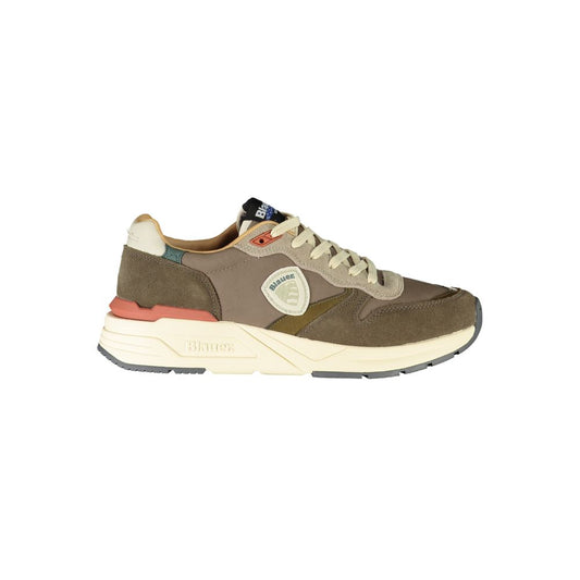 Blue Brown Polyester Sneaker