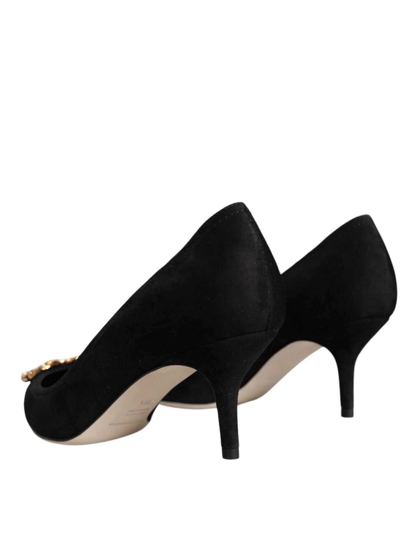 Dolce &amp; Gabbana Black Amore Suede Bellucci Heels Pumps Shoes