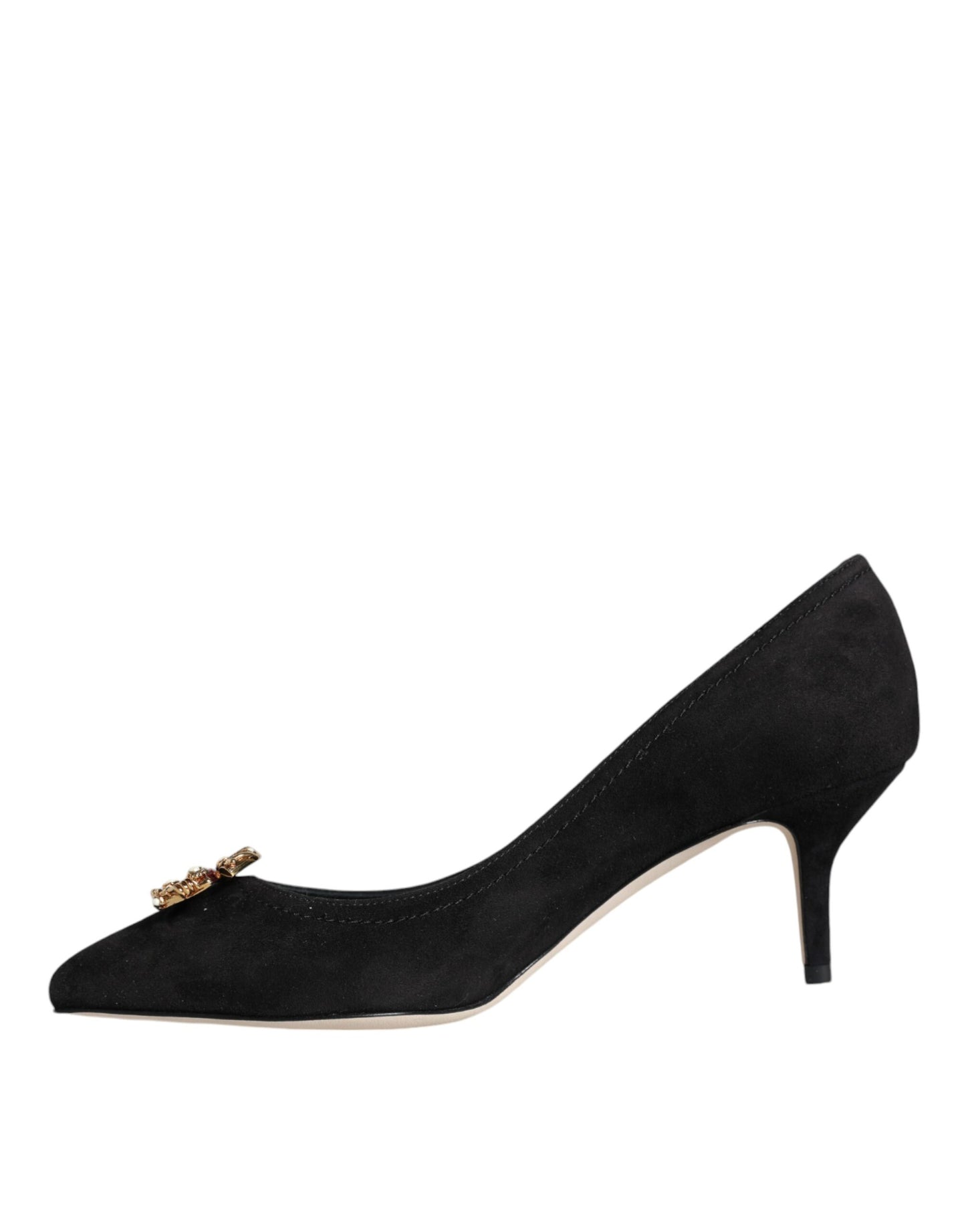 Dolce &amp; Gabbana Black Amore Suede Bellucci Heels Pumps Shoes