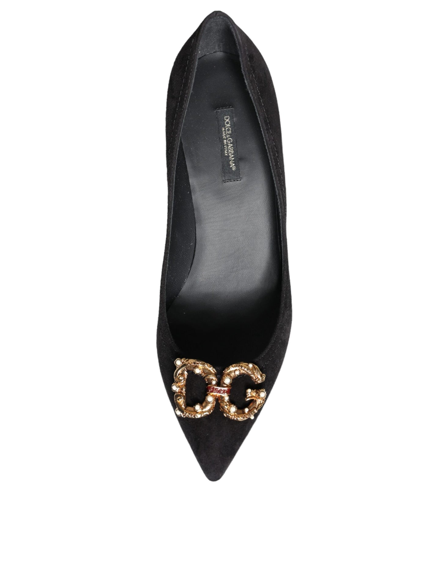 Dolce &amp; Gabbana Black Amore Suede Bellucci Heels Pumps Shoes