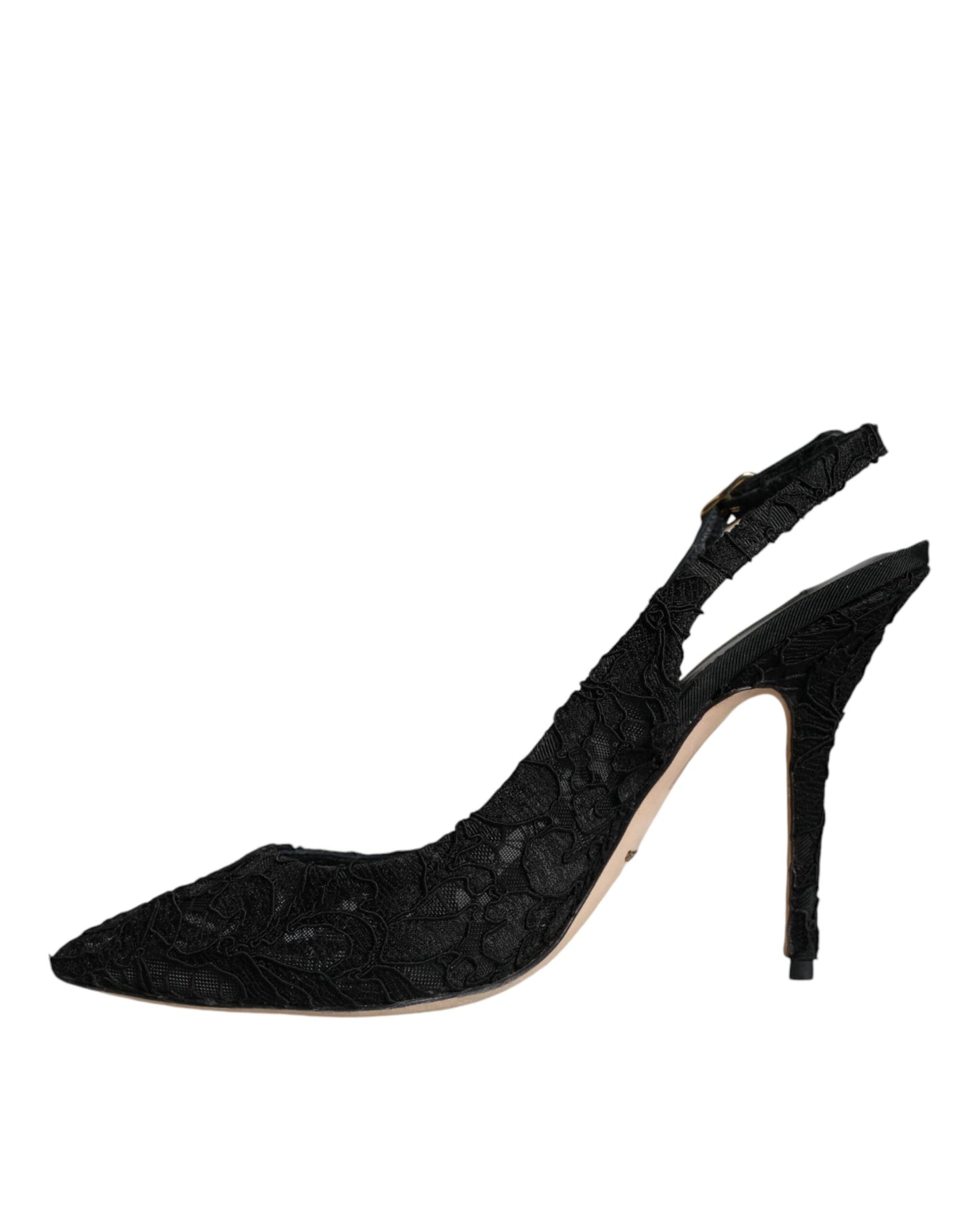 Dolce &amp; Gabbana Black Taormina Lace Bellucci Slingbacks Shoes