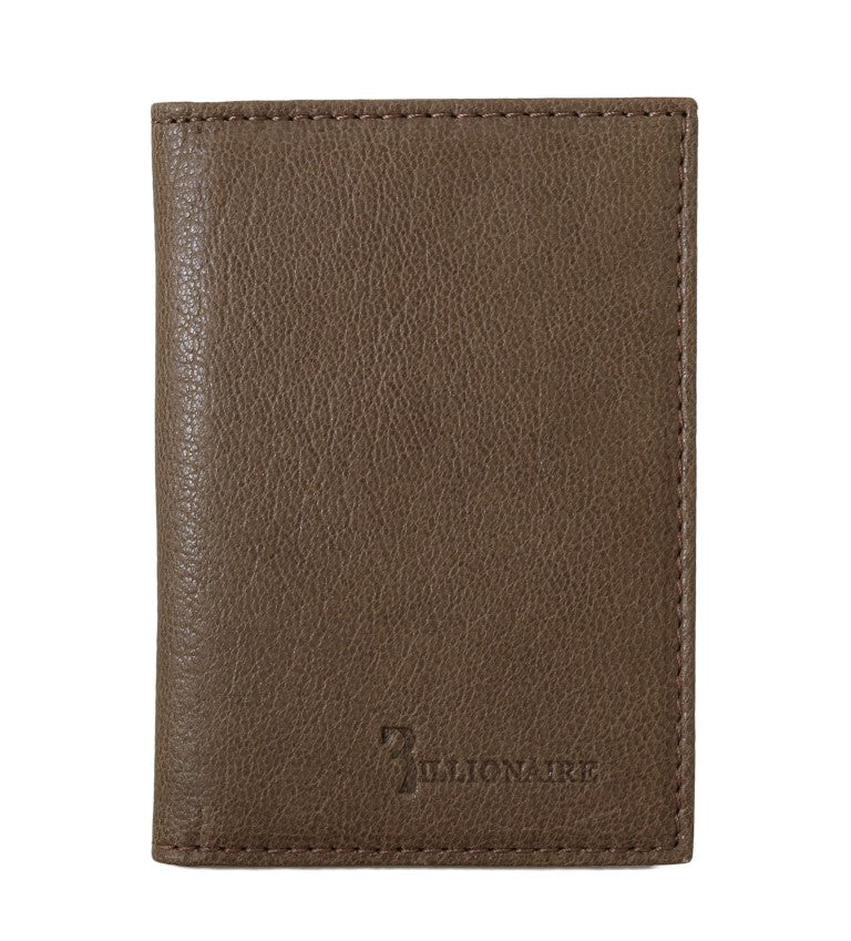 Billionaire Italian Couture Elegant men's leather wallet in brown