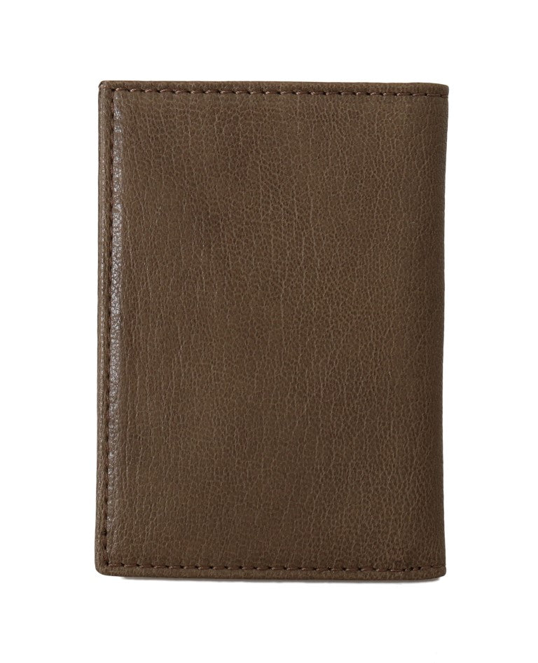 Billionaire Italian Couture Elegant men's leather wallet in brown