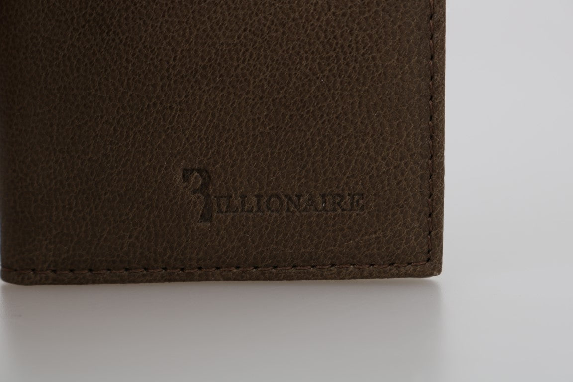 Billionaire Italian Couture Elegant men's leather wallet in brown