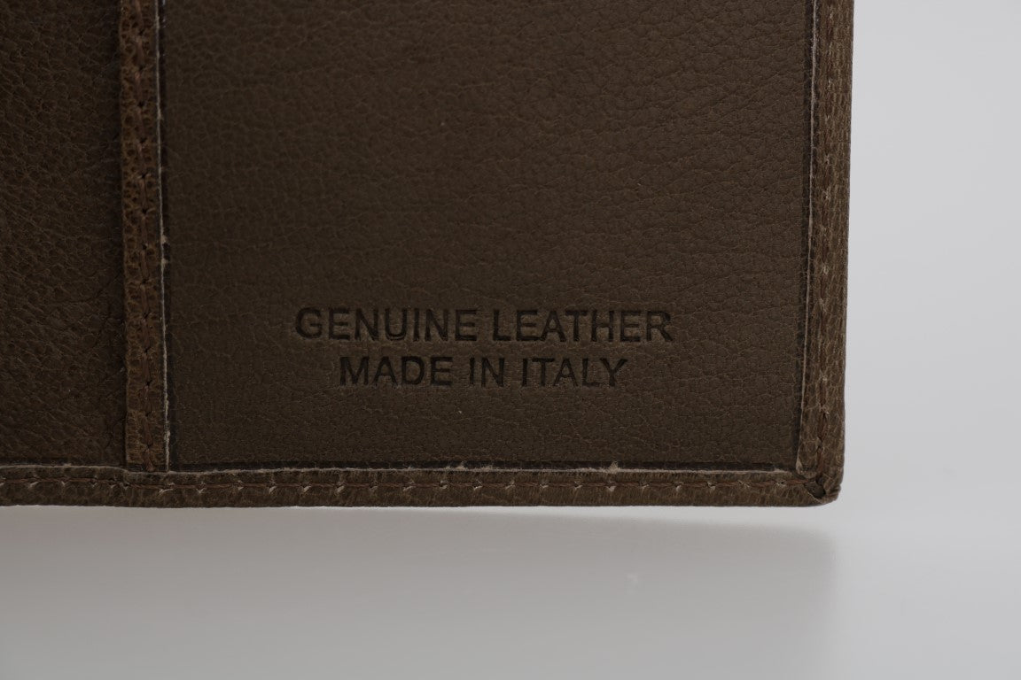 Billionaire Italian Couture Elegant men's leather wallet in brown