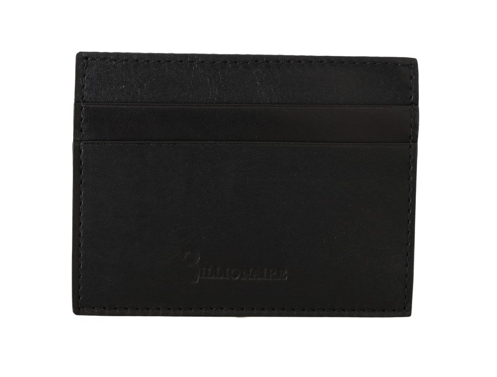 Billionaire Italian Couture Exquisite men's wallet in black leather