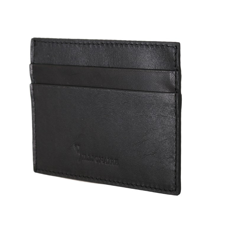 Billionaire Italian Couture Exquisite men's wallet in black leather